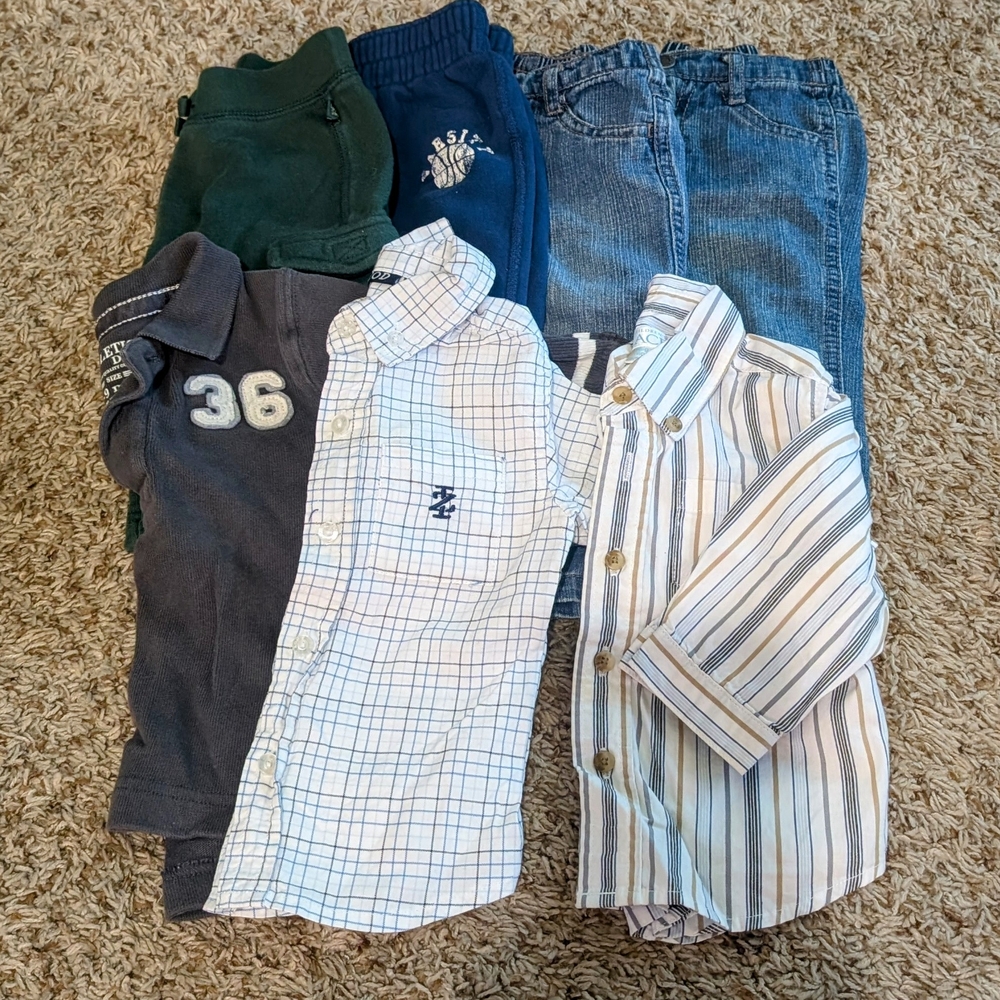 Kids Striped and Checkered Shirts Set